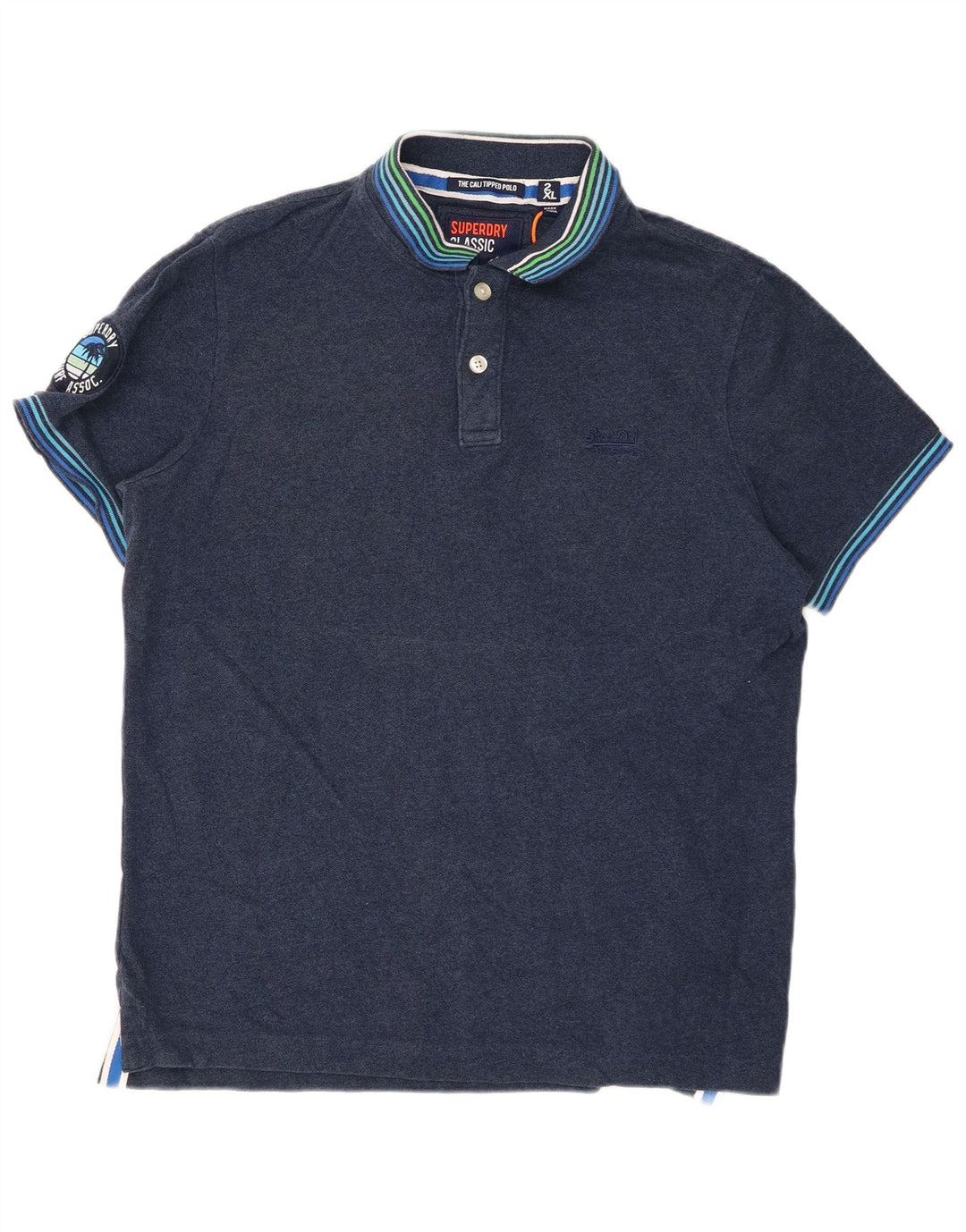 SUPERDRY Polo Graphique Homme 2XL Bleu Marine
