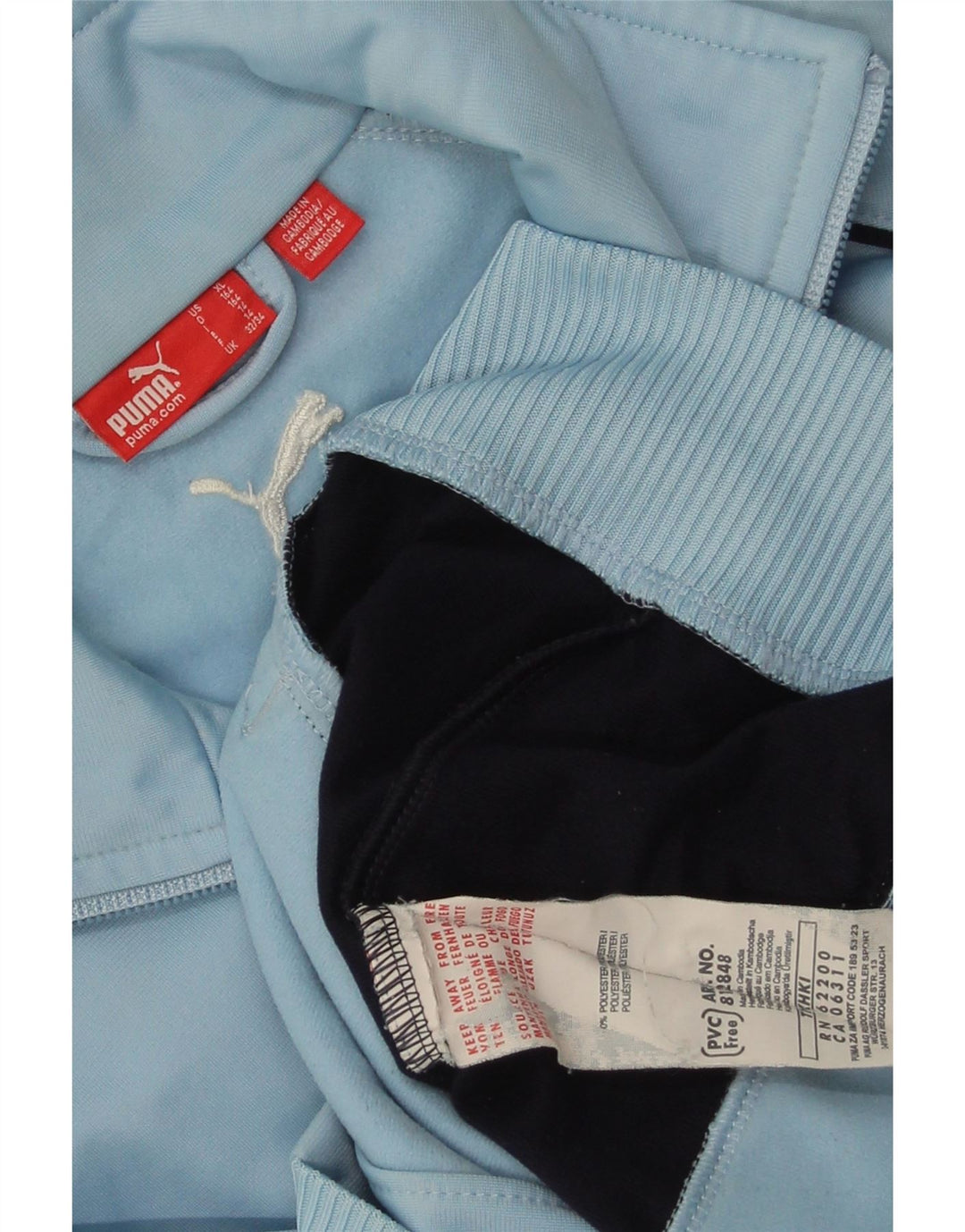 PUMA Veste de Survêtement Garçon 13-14 ans Bleu Colorblock Polyester