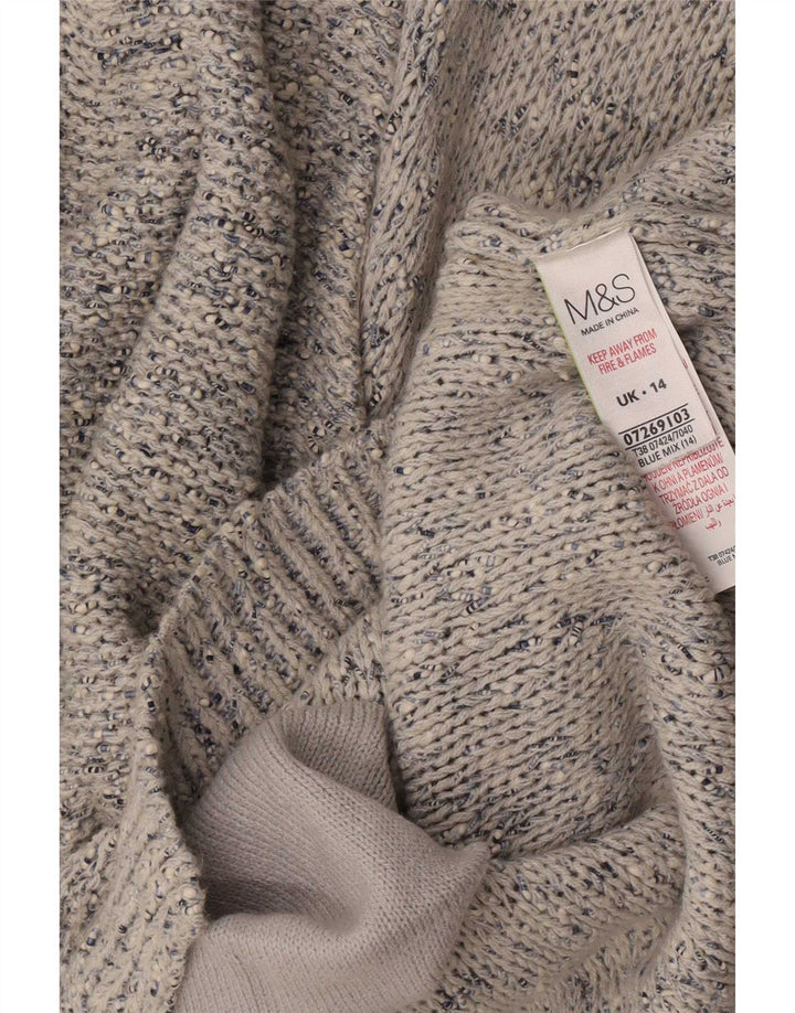 Marks & Spencer Cardigan pour femme en coton moucheté bleu moyen UK 14