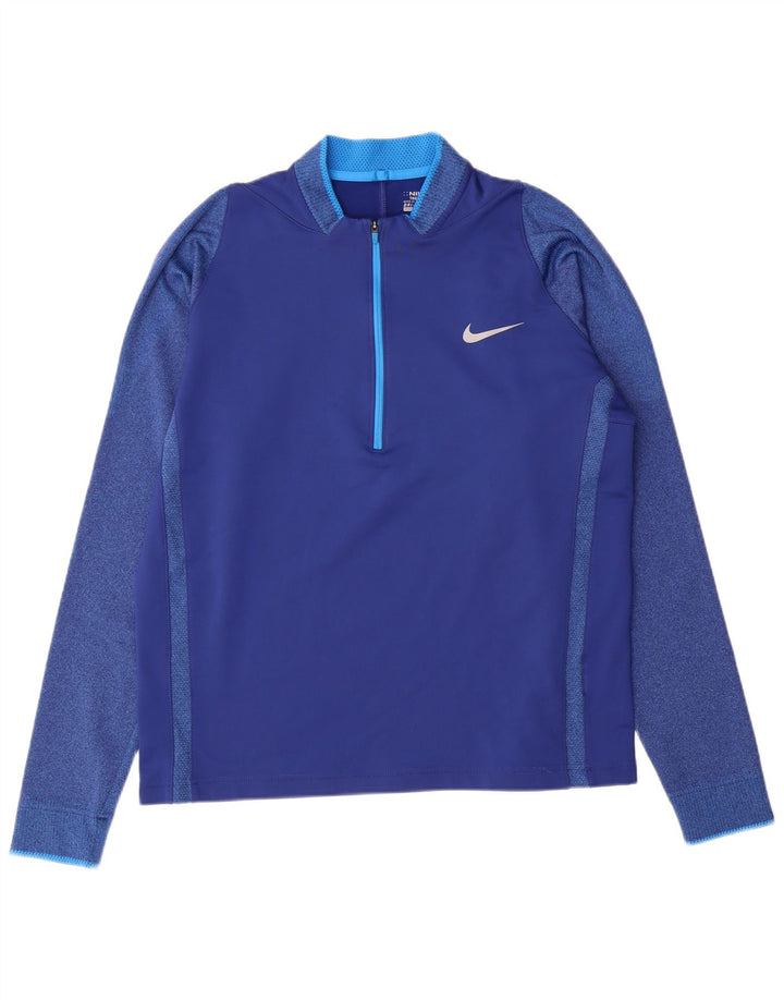 NIKE Haut de survêtement Dri Fit Zip Neck pour homme Bleu moyen