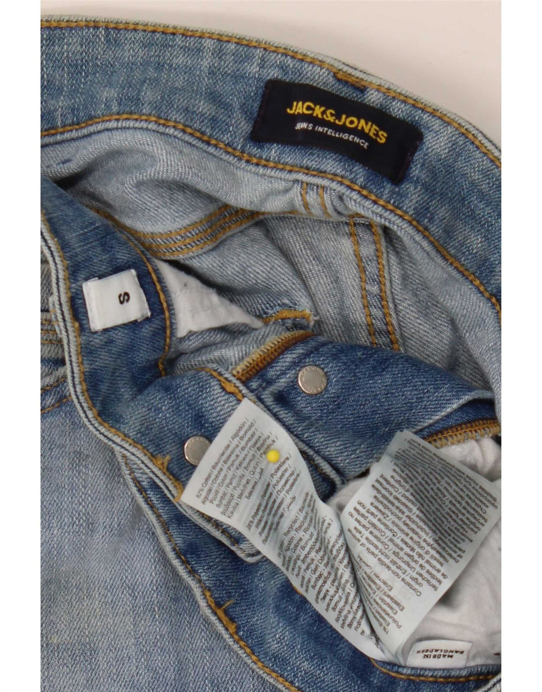 Jack & Jones Short en jean pour homme Small W29 Bleu Coton
