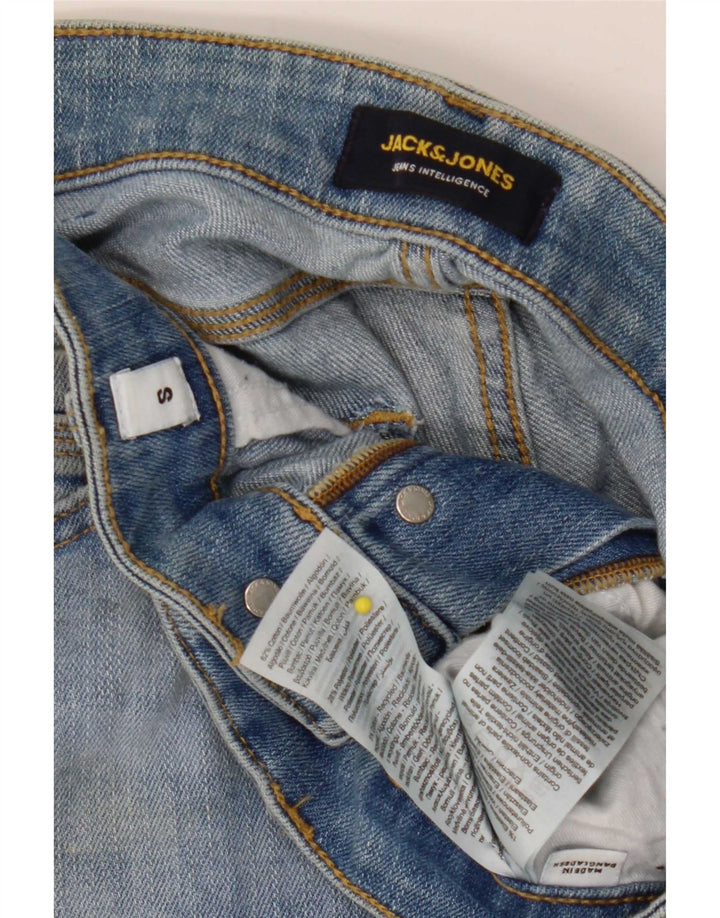 Jack & Jones Short en jean pour homme Small W29 Bleu Coton