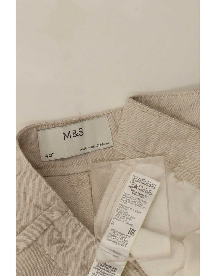 Marks & Spencer Short Chino Homme W40 XL Beige Lin