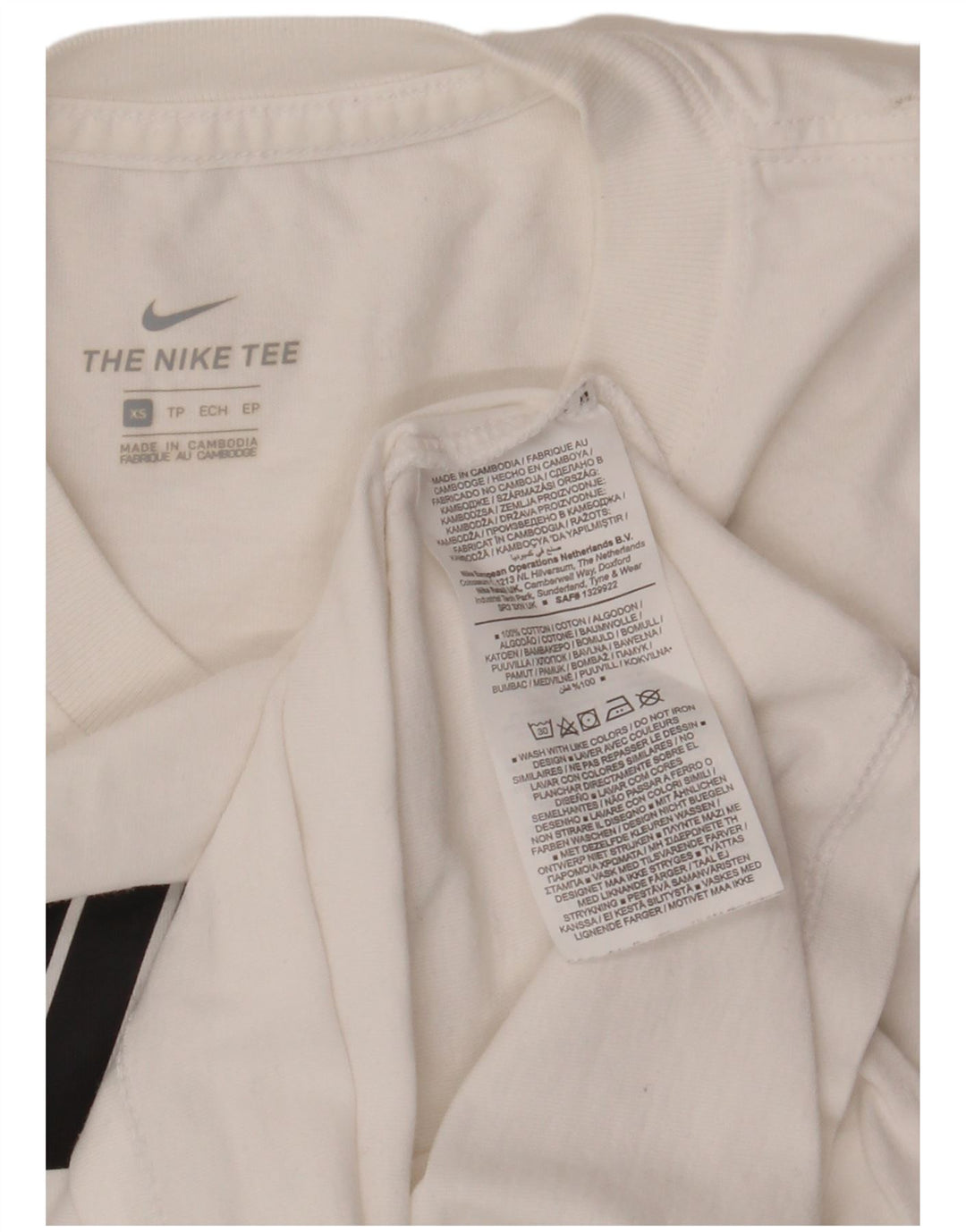 NIKE T-shirt graphique pour femme UK 6 XS Blanc Coton