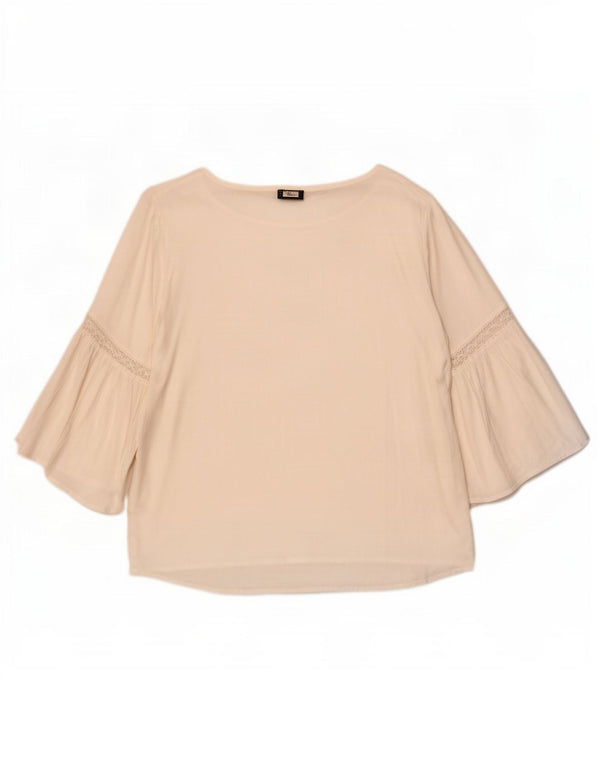 Benetton Chemisier à manches 3/4 pour femme UK 44 Viscose blanc moyen