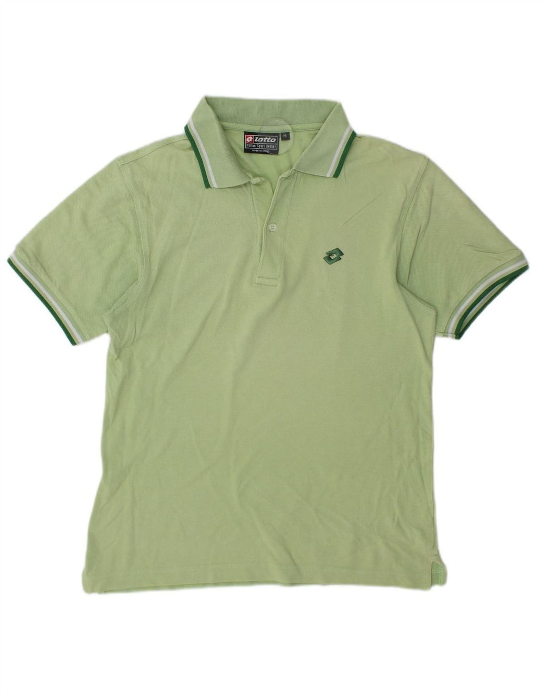 LOTTO Mens Polo Shirt Medium Green Cotton