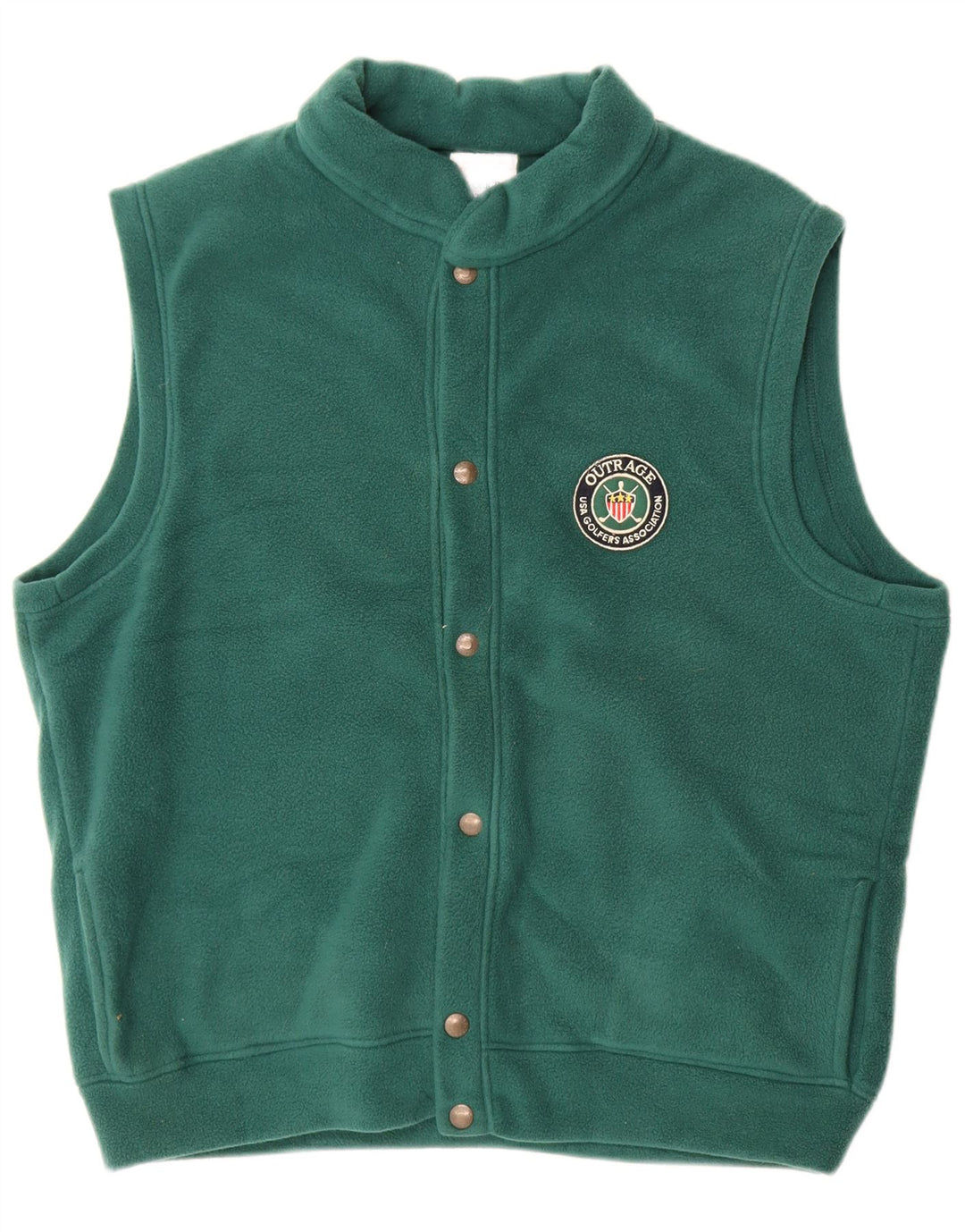 Outrage Gilet polaire pour homme UK 40 Large Vert Polyester