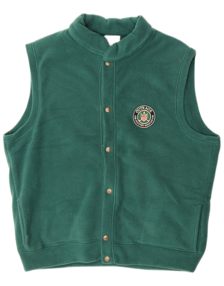 Outrage Gilet polaire pour homme UK 40 Large Vert Polyester