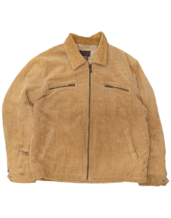 Zara Veste en velours côtelé Sherpa pour homme UK 42 XL Coton beige