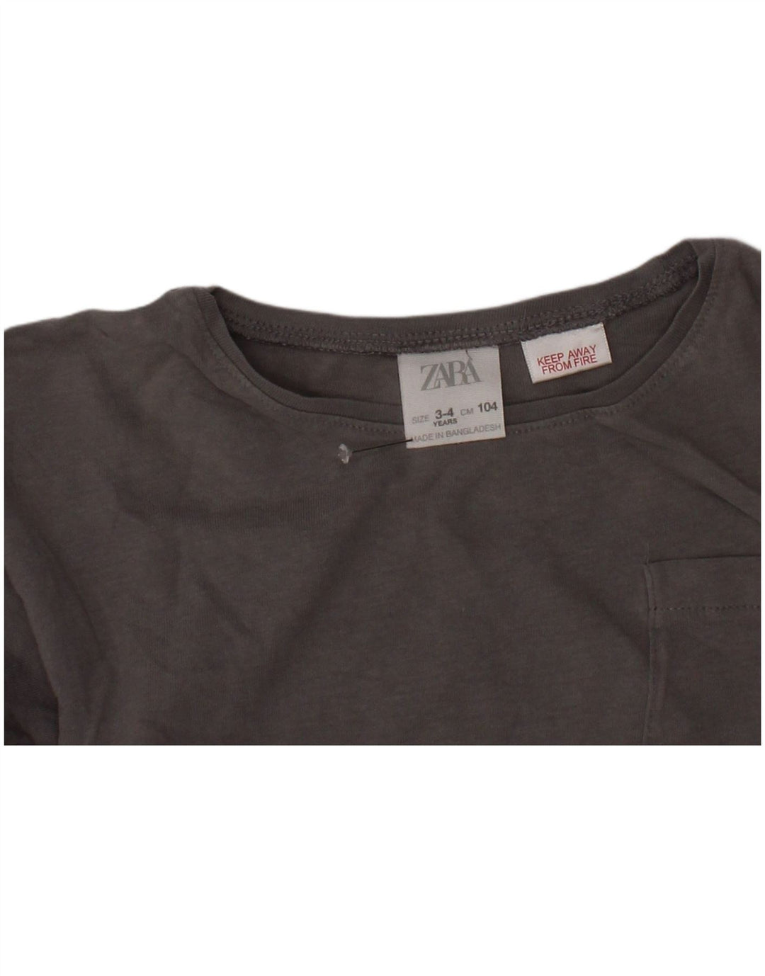 ZARA Garçon Top Manches Longues 3-4 ans Gris