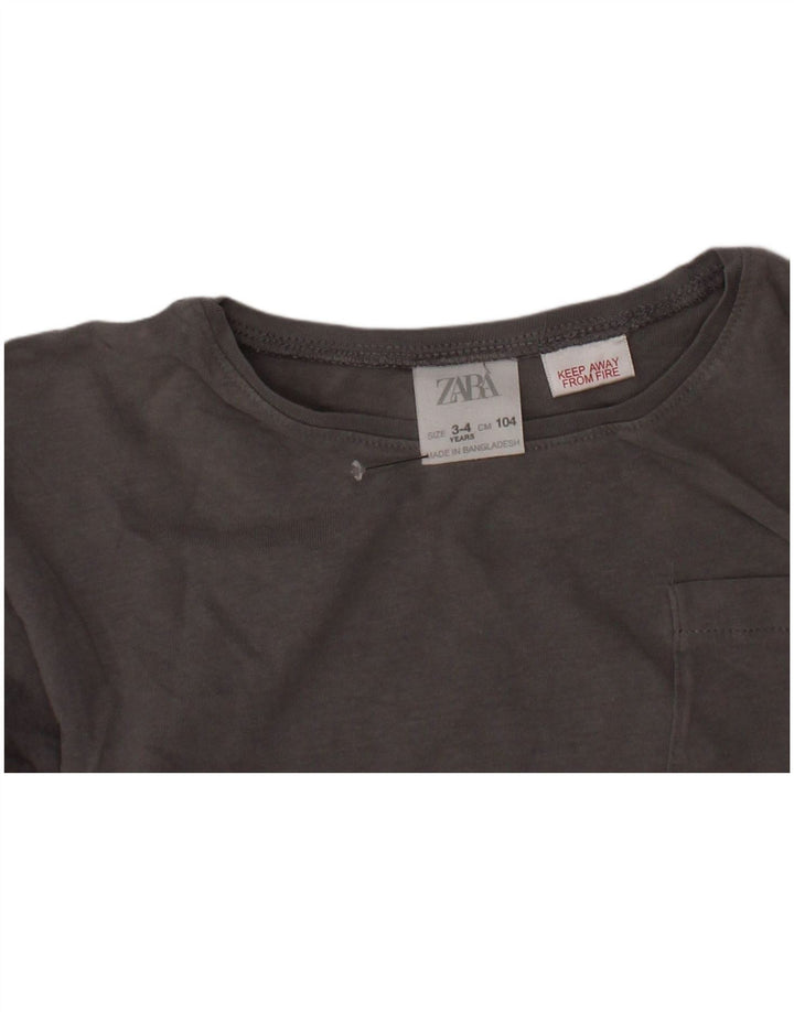 ZARA Garçon Top Manches Longues 3-4 ans Gris