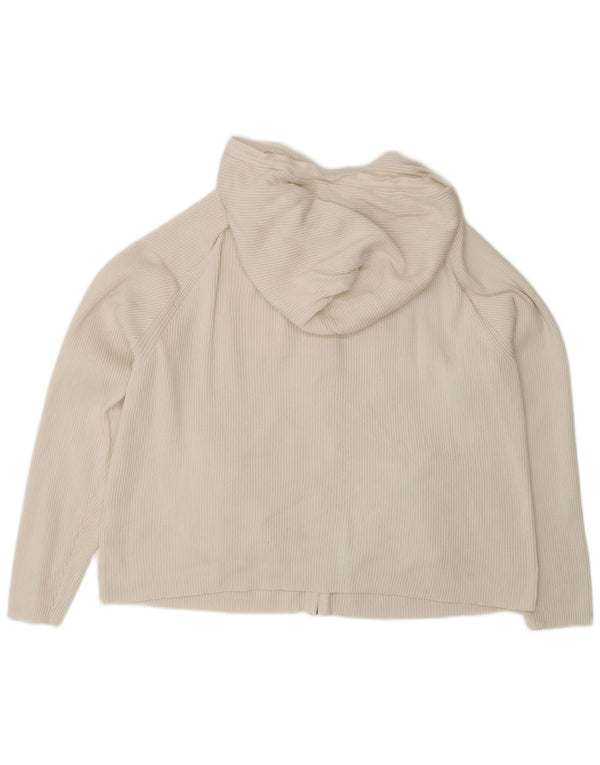 Marks & Spencer Cardigan à capuche pour femme UK 18 XL Coton blanc cassé