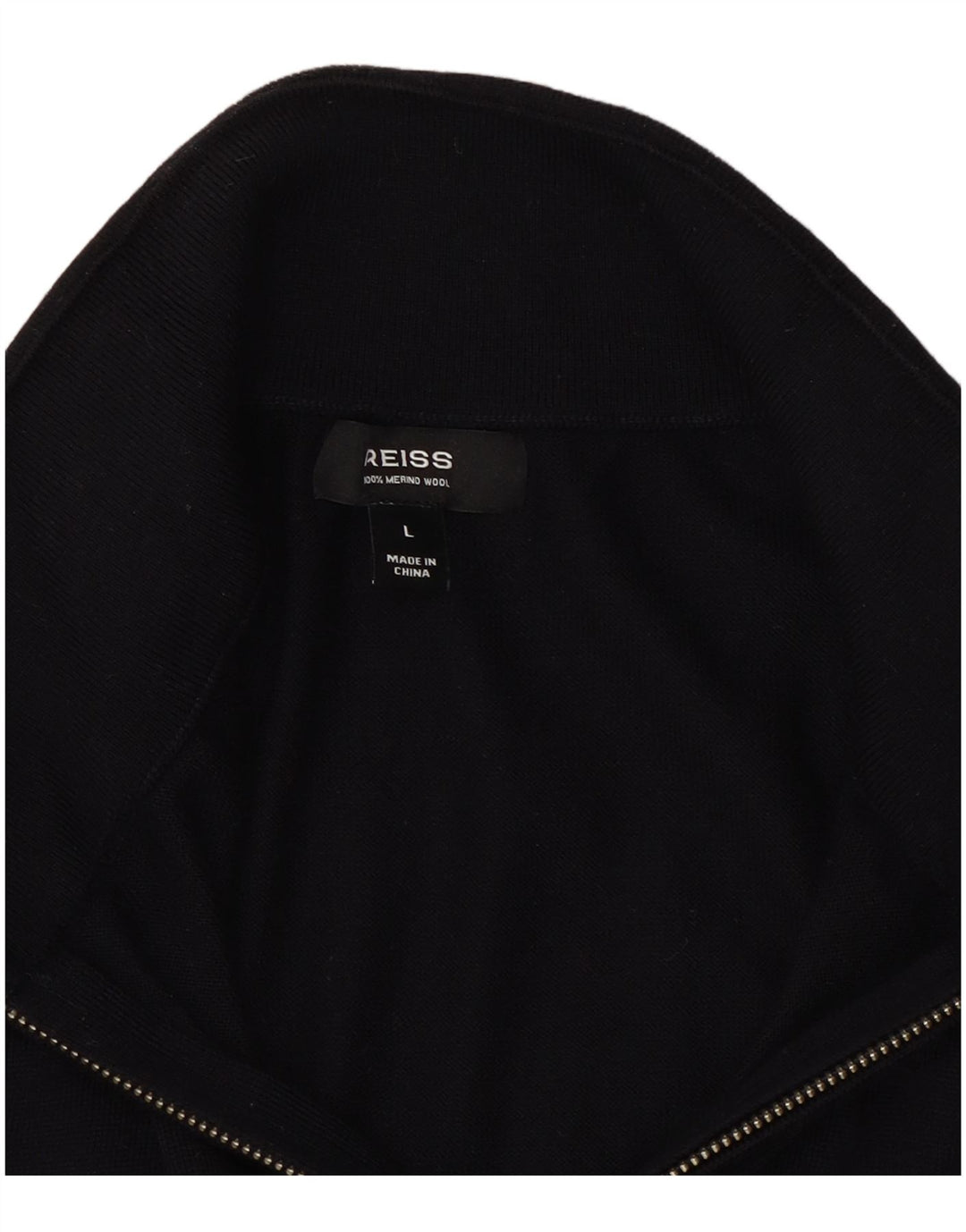 Reiss Pull à col zippé pour hommes, grand, bleu marine