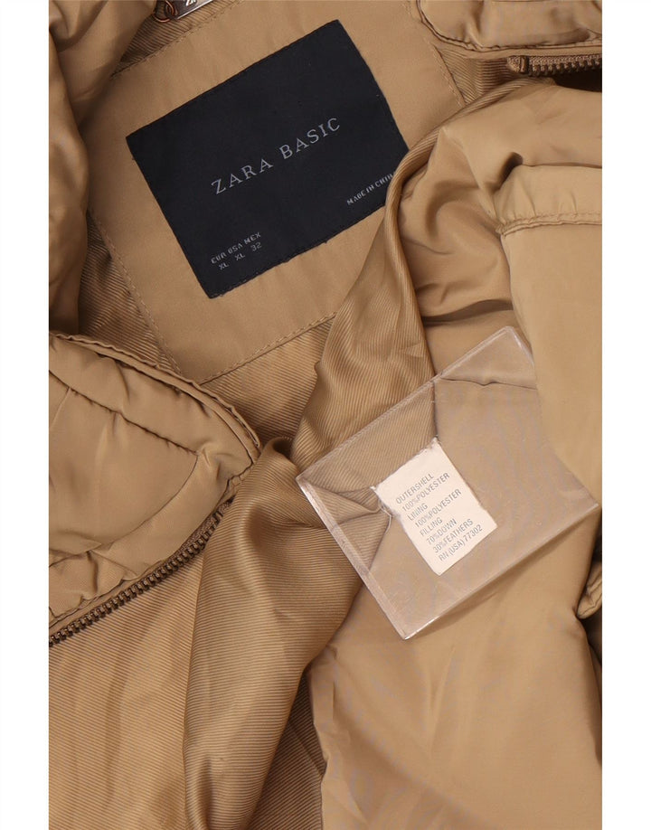 Zara Veste matelassée pour femme UK 18 XL Beige Polyester