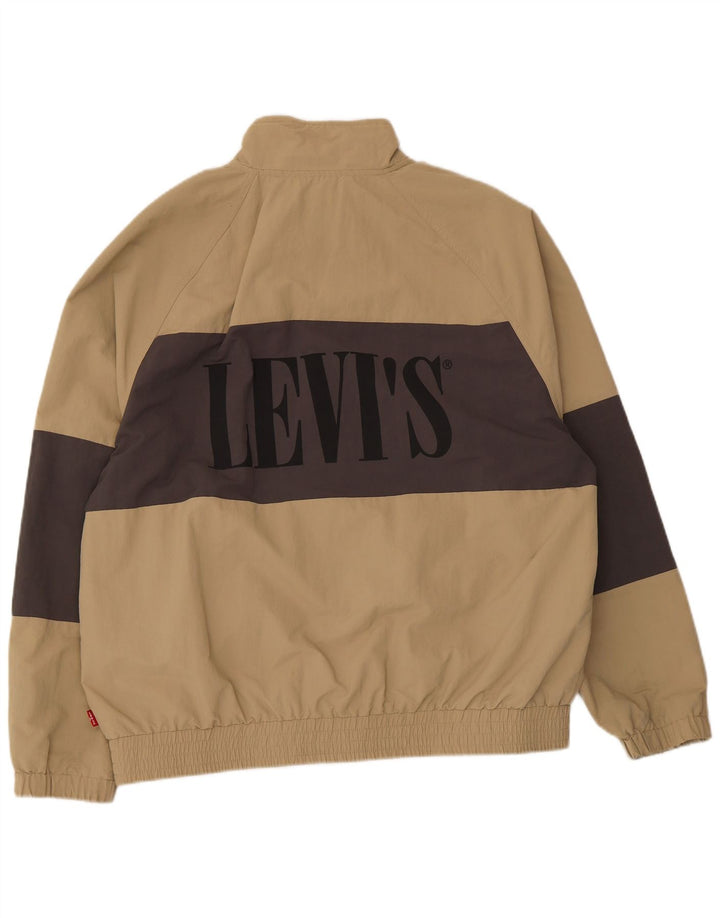 Levi's Graphic Bomber Jacket Homme UK 40 Large Beige Colorblock Polyamide