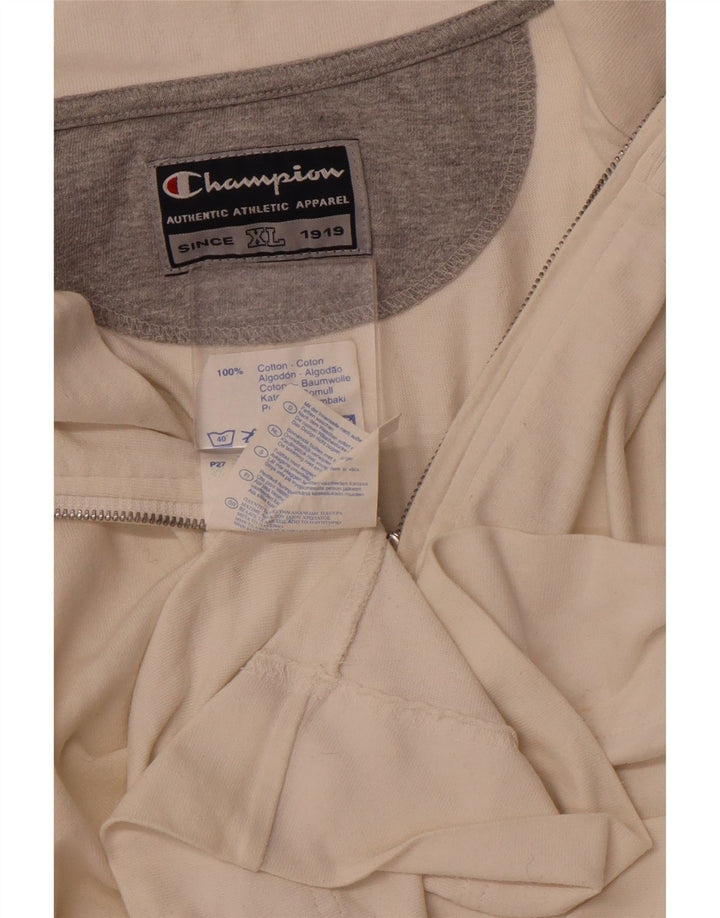 Champion Sweat-shirt à col zippé pour homme XL en coton blanc