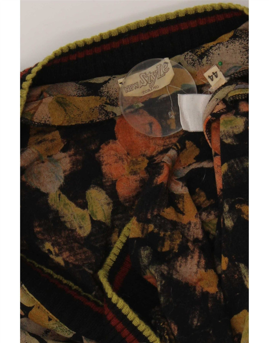 vintage Femme Pull Blouse Top IT 44 Moyen Multicolore Floral