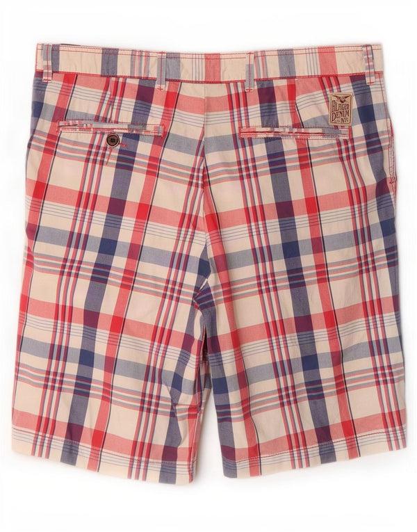 Tommy Hilfiger Short Chino W34 pour Homme en Coton à Carreaux Rose Large