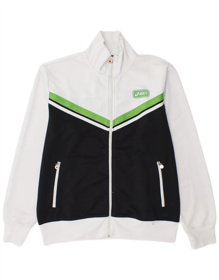 Asics Veste de survêtement pour homme XL Noir Colorblock Polyester