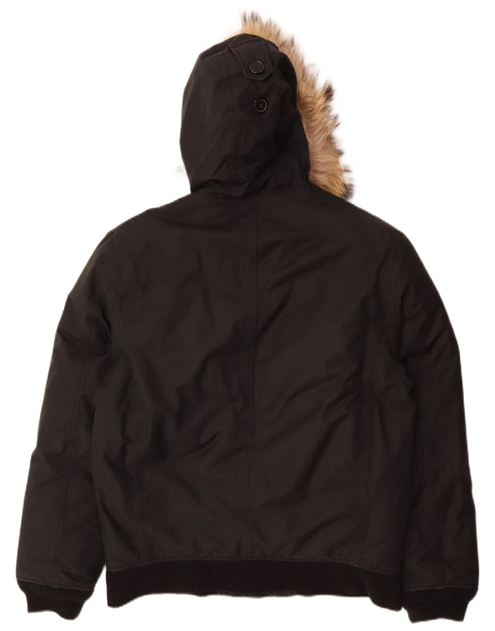 Aigle Bomber à capuche pour homme UK 38/40 en coton noir moyen