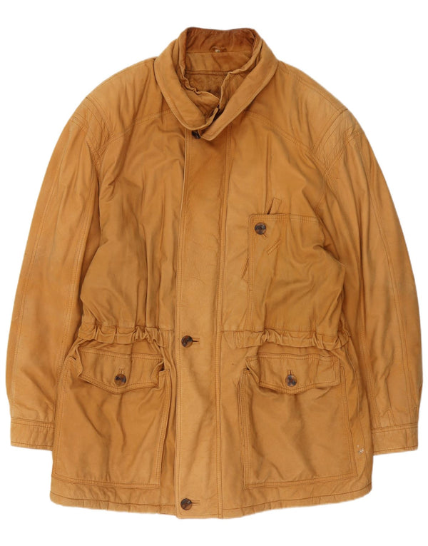 veste en cuir homme vintage IT 54 2XL Beige