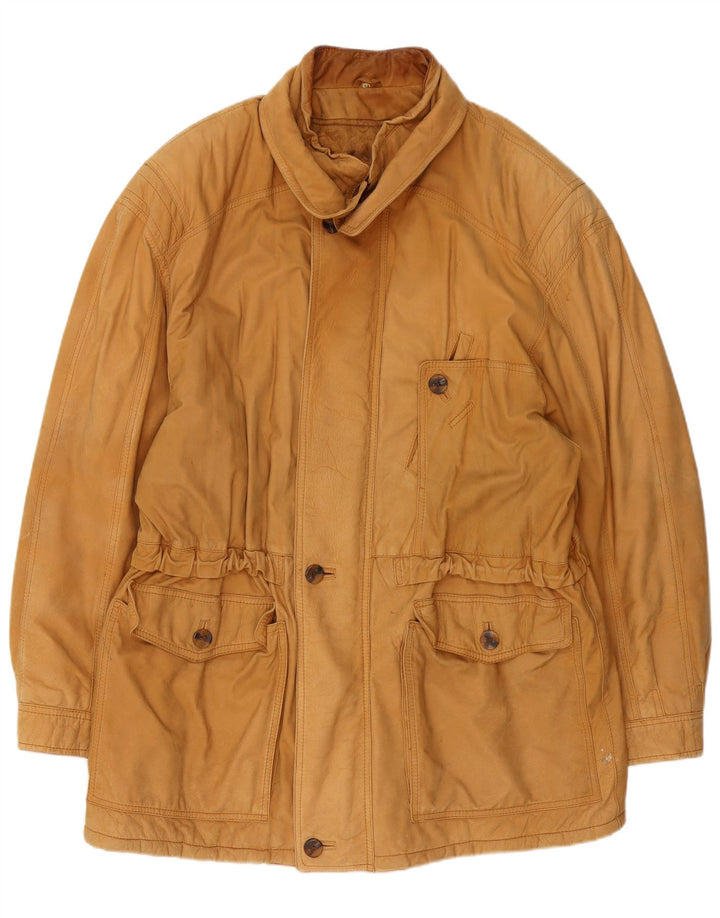 veste en cuir homme vintage IT 54 2XL Beige