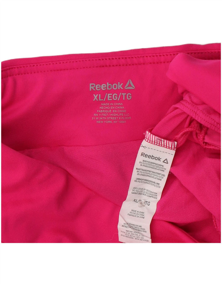 Reebok Short de Sport Femme UK 18 XL Rose Polyester