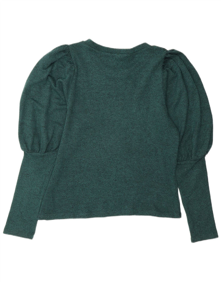 Zara Femme Top Manches Longues UK 16 Large Vert
