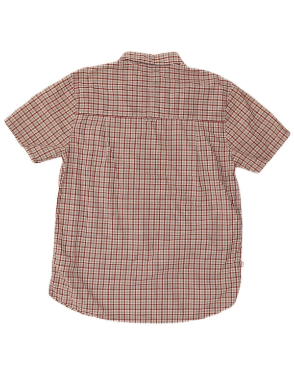 Mountain Warehouse Chemise à manches courtes pour homme en coton à carreaux rouges