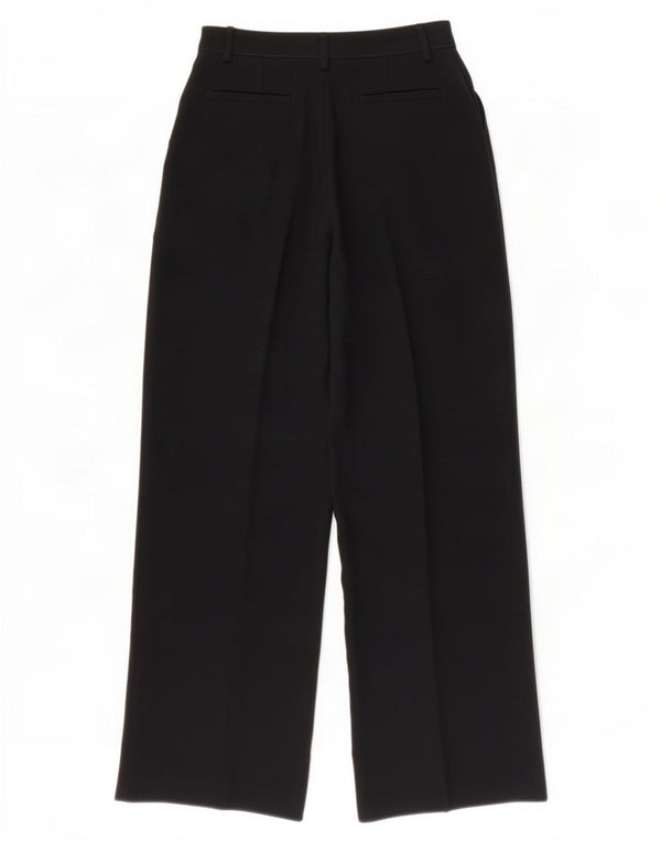 Jaeger Pantalon de costume à jambe large pour femme UK 8 Small W26 L30 Noir Polyester