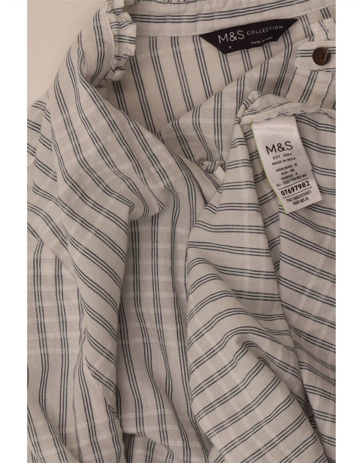 Marks & Spencer Chemise pull surdimensionnée pour femme UK 8 Petit carreaux blancs