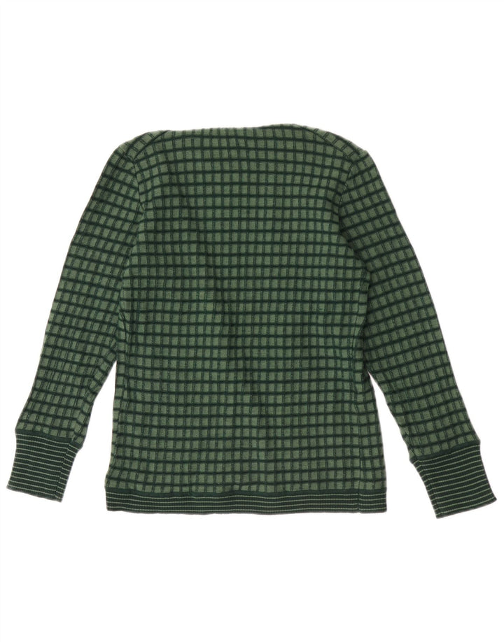 vintage Femme Cardigan Ouvert Pull IT 44 Medium Green Check