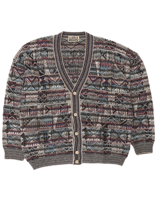 College By Marcazzani Mens Cardigan Sweater IT 54 XL Multicoloured Retro