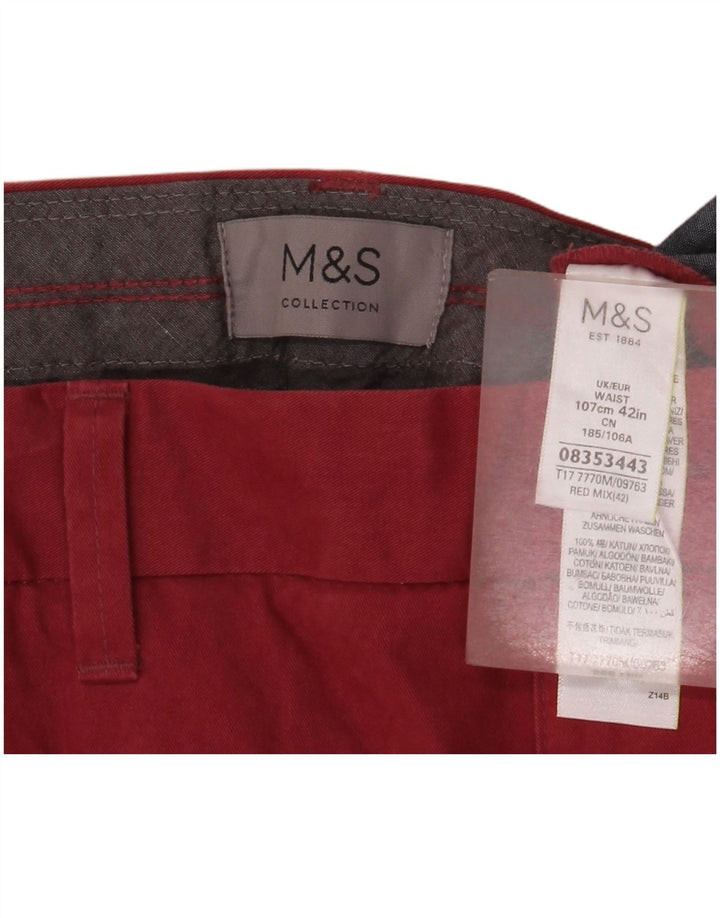 Marks & Spencer Short Chino Homme W42 2XL Rouge Coton