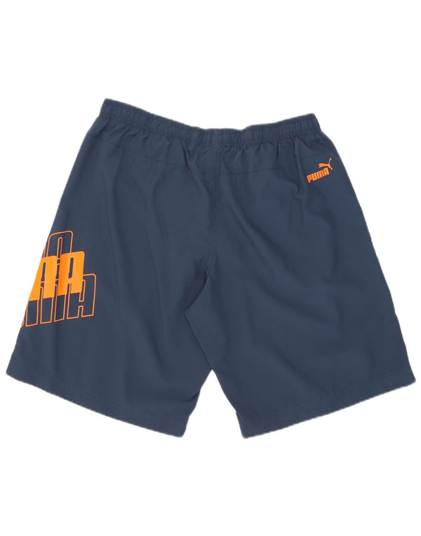 Puma Short de Sport Graphique Homme Bleu Marine Large