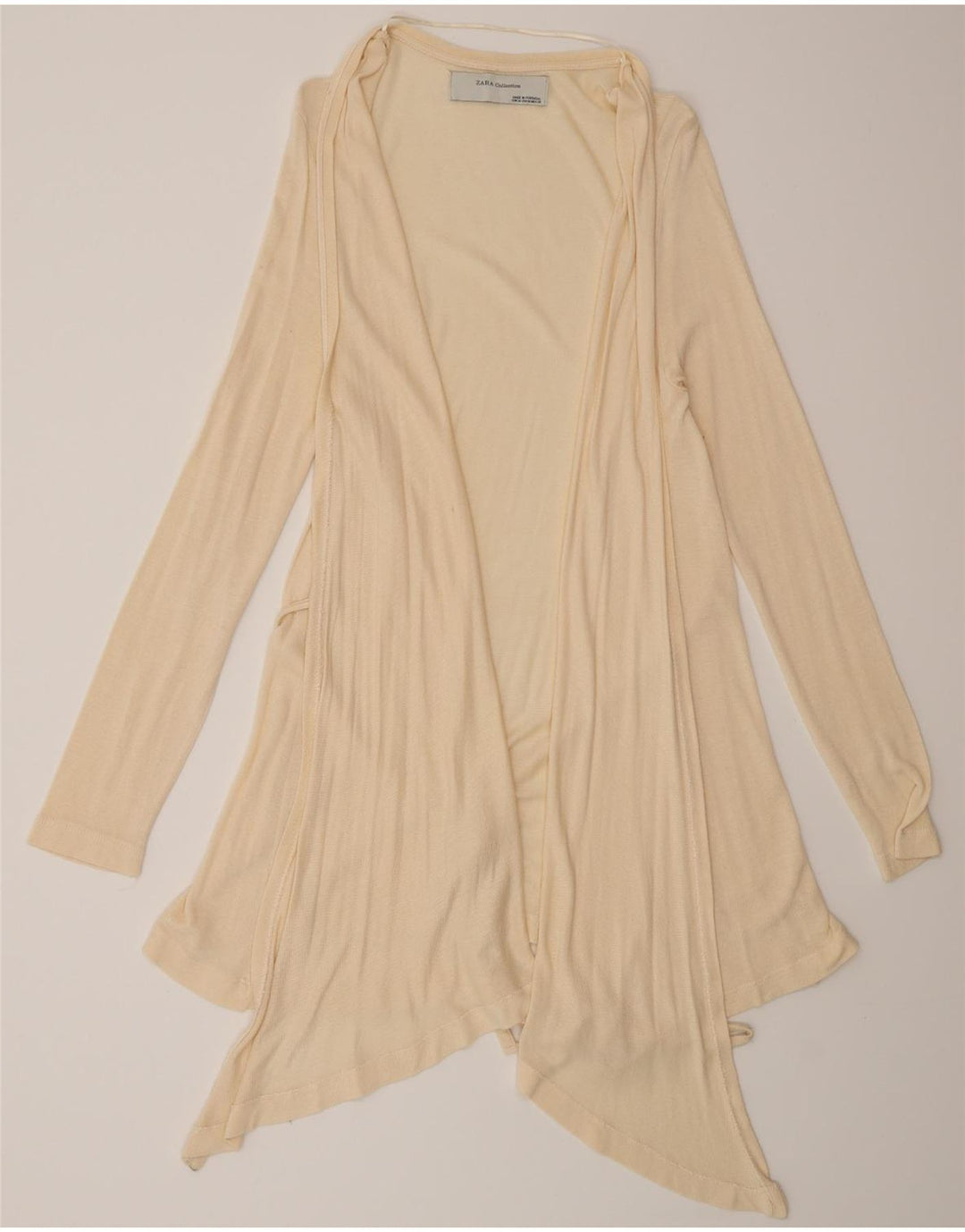 Zara Cardigan long pour femme UK 12 Beige moyen