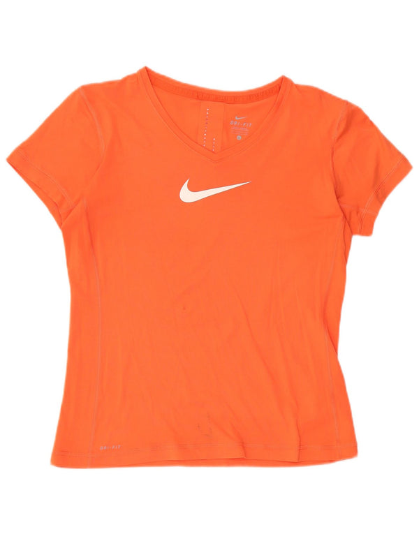 Nike T-shirt graphique Dri Fit pour femme UK 14 Large Orange