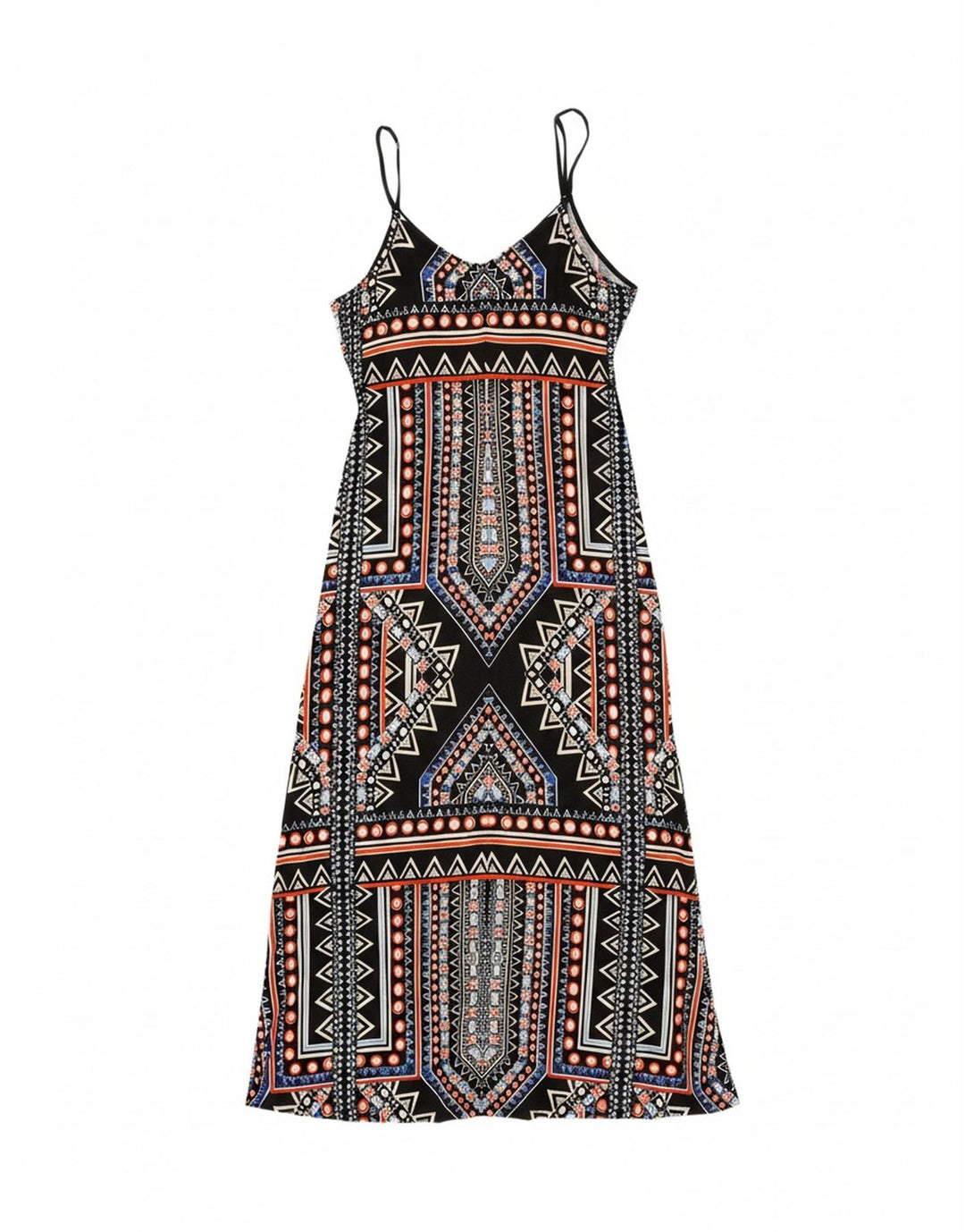 MOSSIMO Womens Sundress UK 12 Medium Black Geometric Rayon