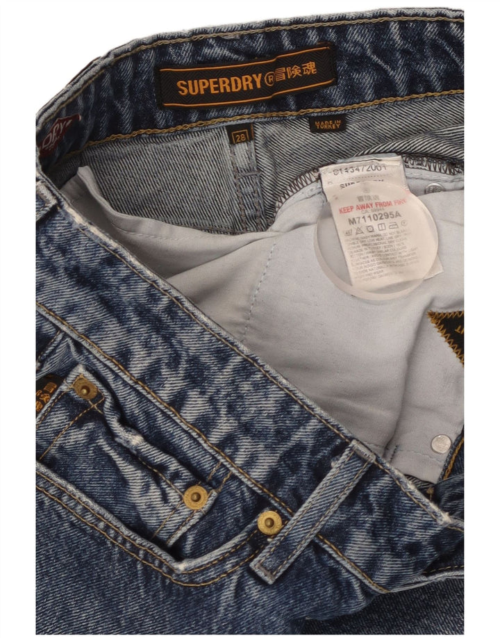SUPERDRY Short en Jean Femme W28 Bleu Moyen Coton