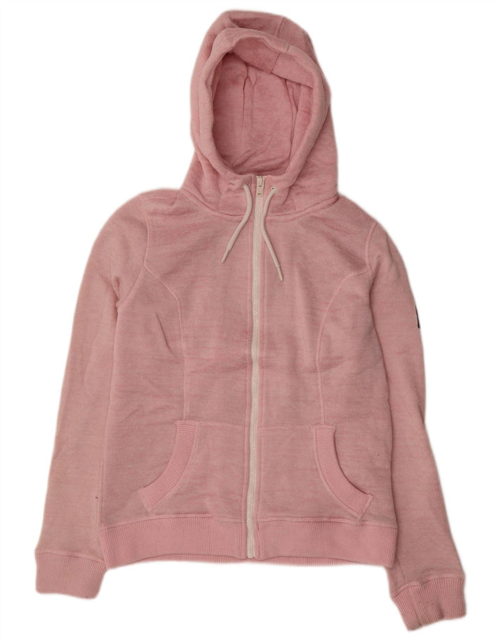 Superdry Pull à capuche zippé pour femme UK 16 Large Rose Polyester