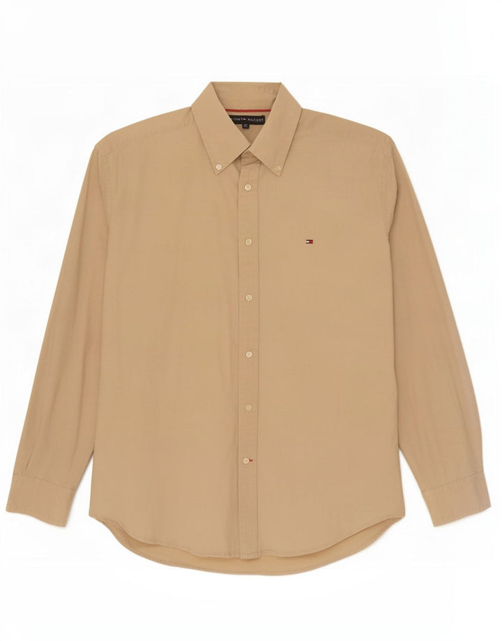 Tommy Hilfiger Chemise Homme Coton Beige Moyen