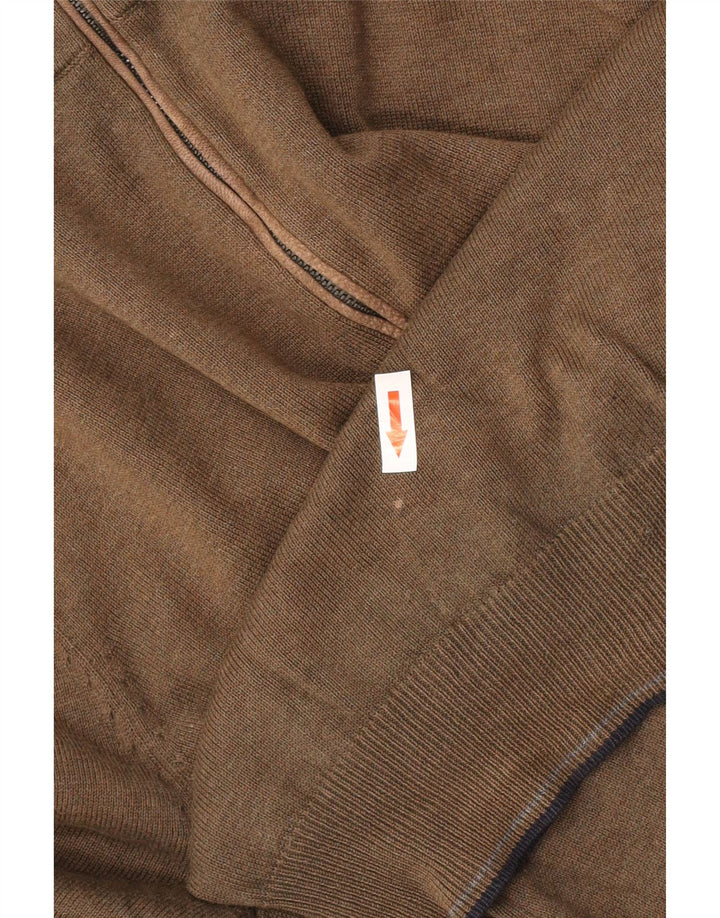 Massimo Dutti Pull Col Zippé Homme Kaki Moyen