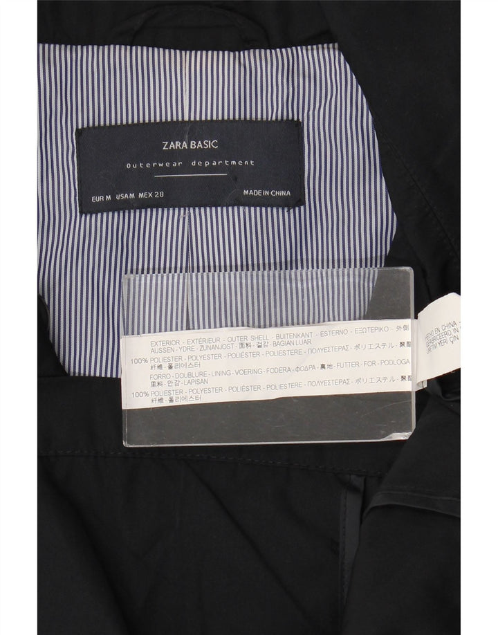 Zara Femme Caban UK 14 Moyen Bleu Marine Polyester