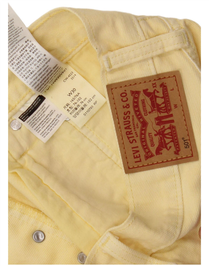 LEVI'S Short en Jean 501 Femme W30 Coton Jaune Moyen