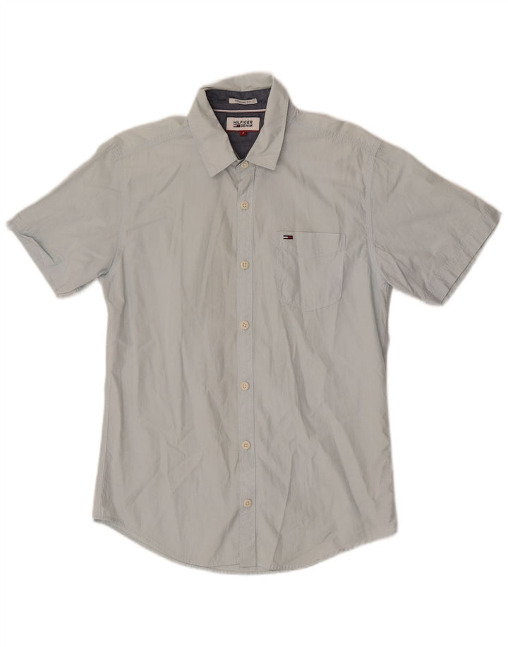 Tommy Hilfiger Chemise à manches courtes pour hommes Petit coton bleu