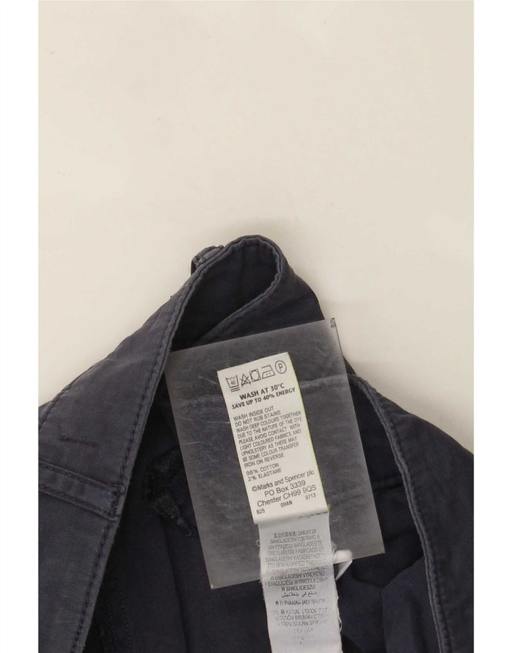 Marks & Spencer Pantalon court pour femme UK 12 Medium W32 L24 Bleu marine