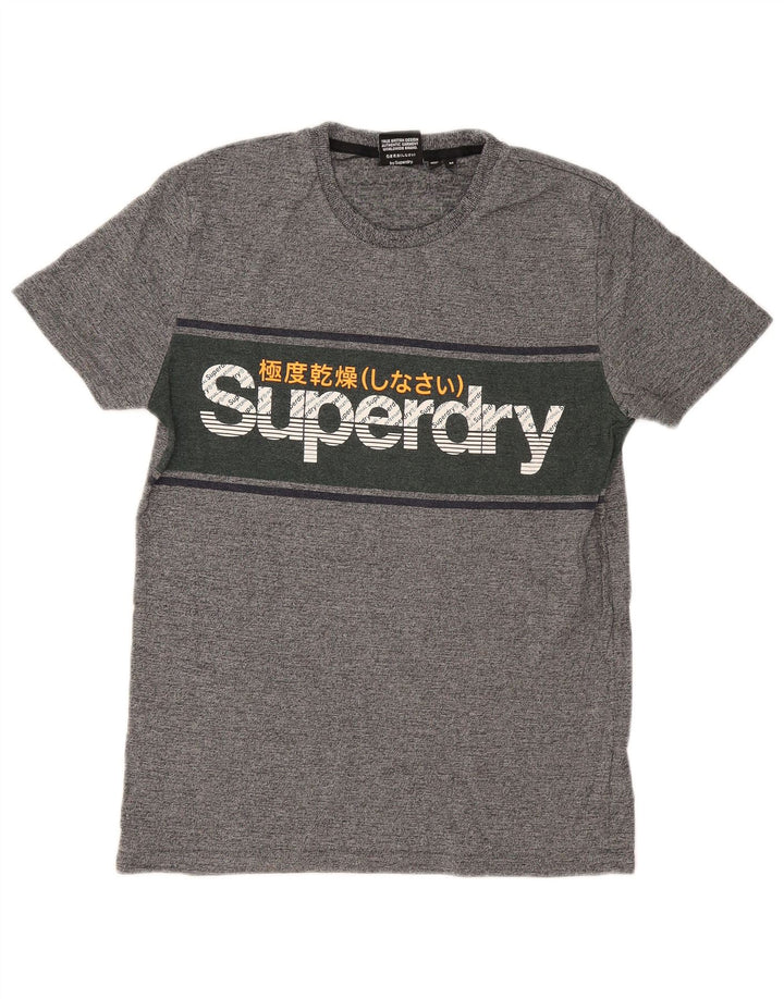 Superdry T-Shirt Regular Graphic Homme Gris Moyen Moucheté Coton