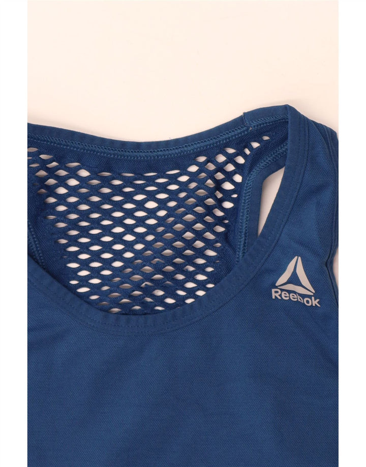 REEBOK Débardeur graphique Les Mills pour femme UK 8 Small Bleu marine