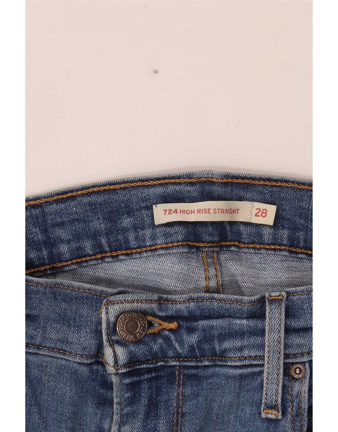 Levi's Jean Droit 724 Taille Haute Femme W28 L28 Bleu