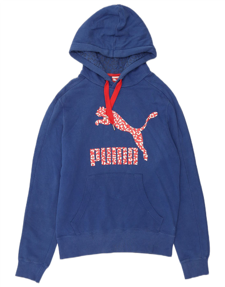 PUMA Mens Graphic Hoodie Jumper Small Blue